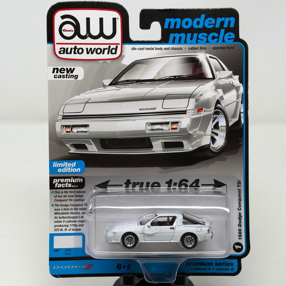 Auto World 1986 Dodge Conquest TSi White 1:64 Modern Muscle AW64382 Release 4 B